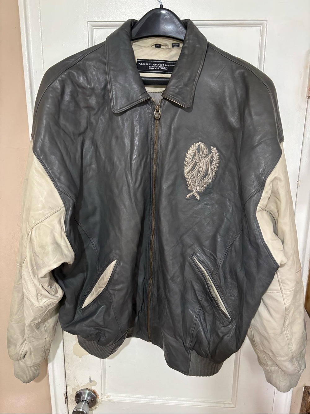 MARC BUCHANAN PELLE PELLE LEATHER JACKET MENS.